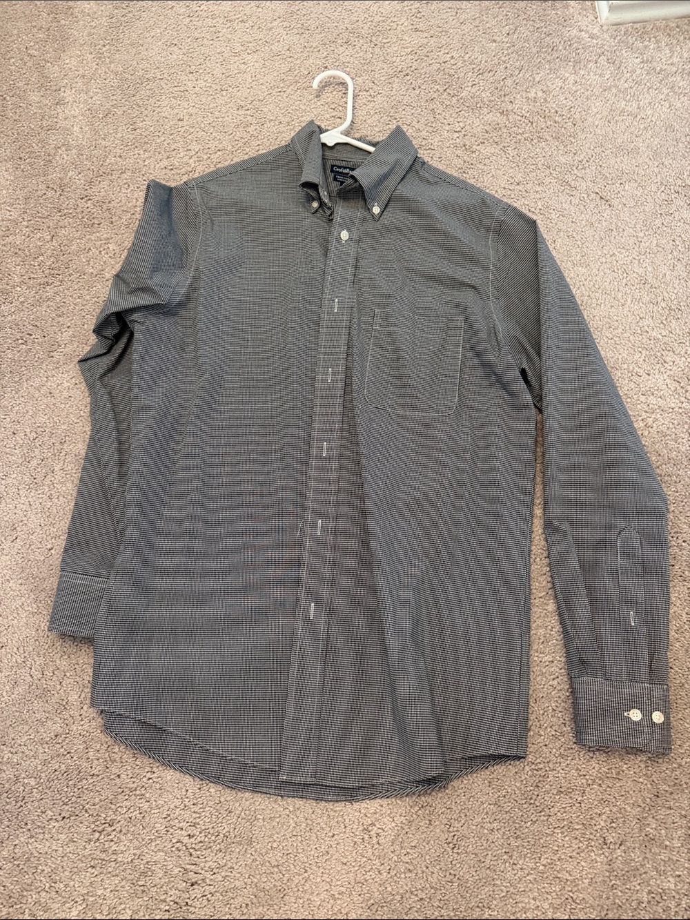 croft & barrow Men's Gray Micro-Check Button-Down Shirt